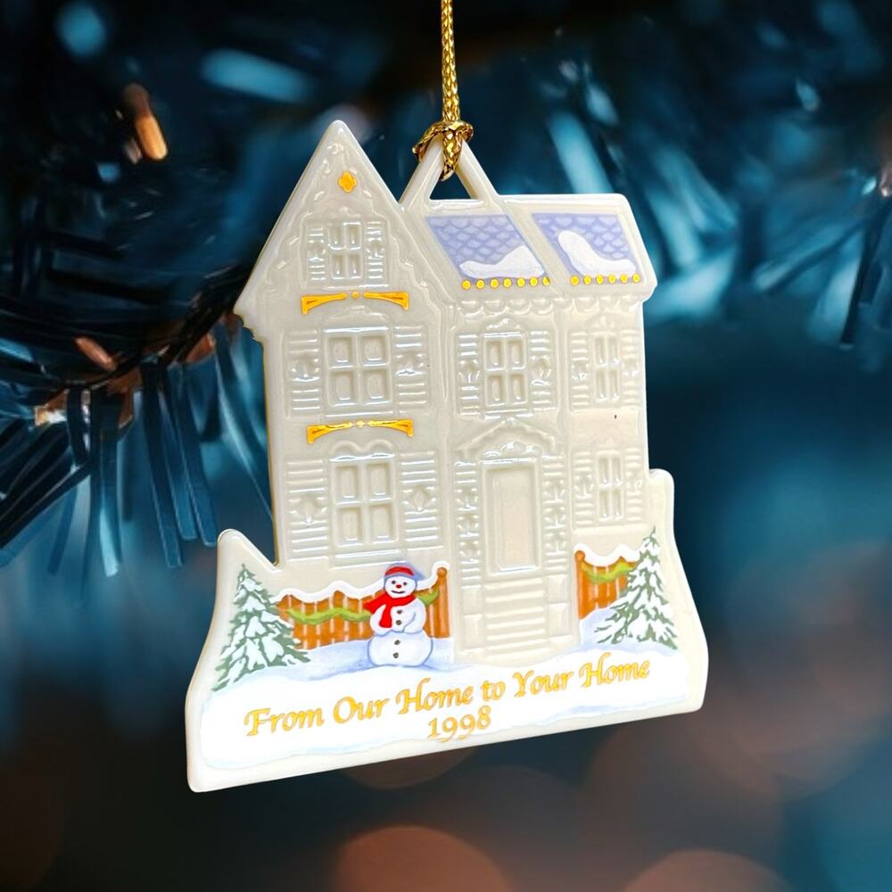 Vintage 1998 Lenox From Our Home to Your Home Porcelain House Christmas Ornament